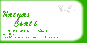 matyas csati business card