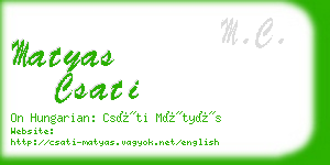 matyas csati business card